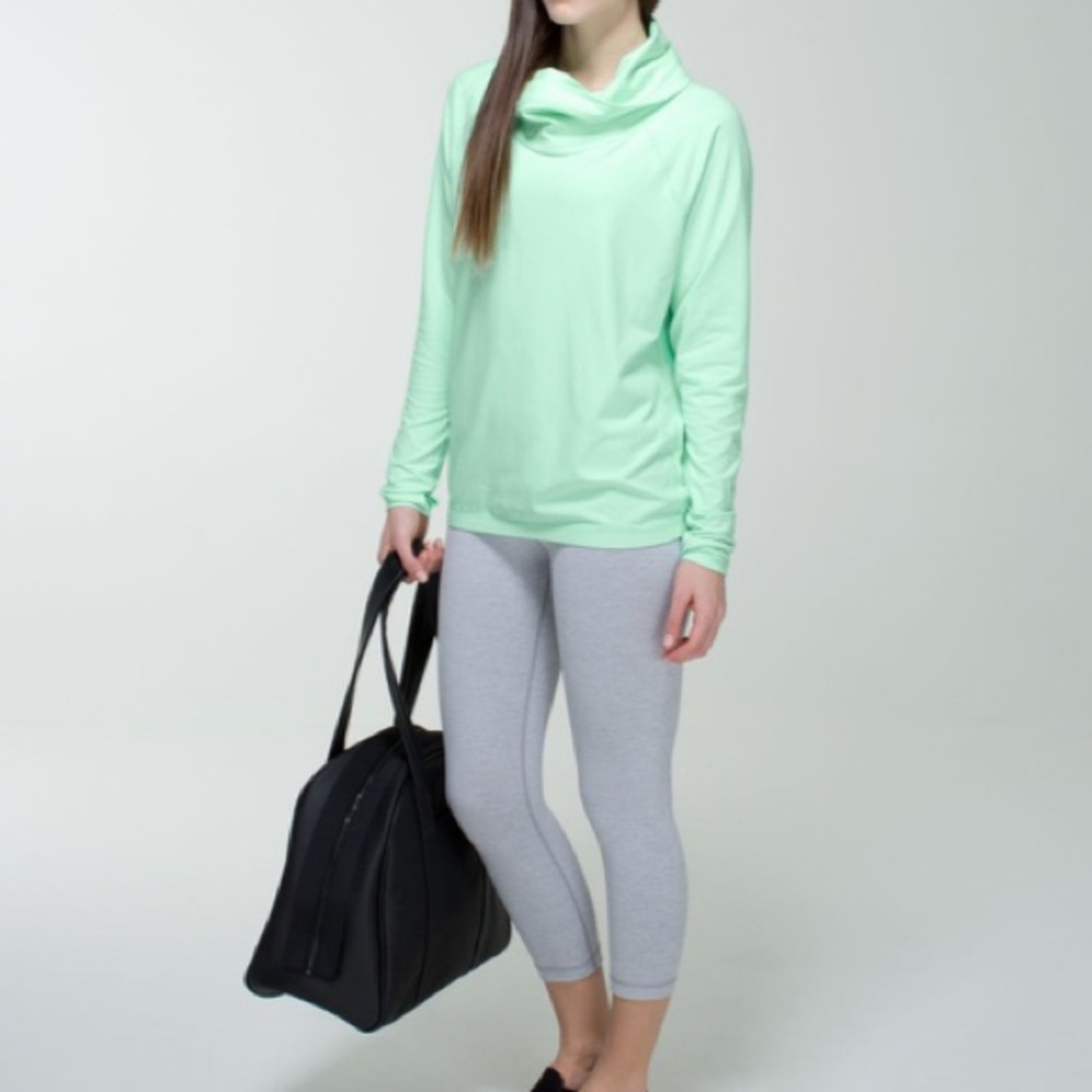 Lululemon Healthy Heart Pullover Long Sleeve Cowl Neck in Fresh Teal Mint